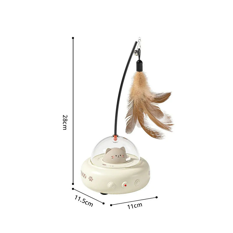 Akıllı Ufo Tüylü Kedi Oyuncağı