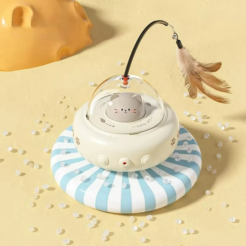 Akıllı Ufo Tüylü Kedi Oyuncağı