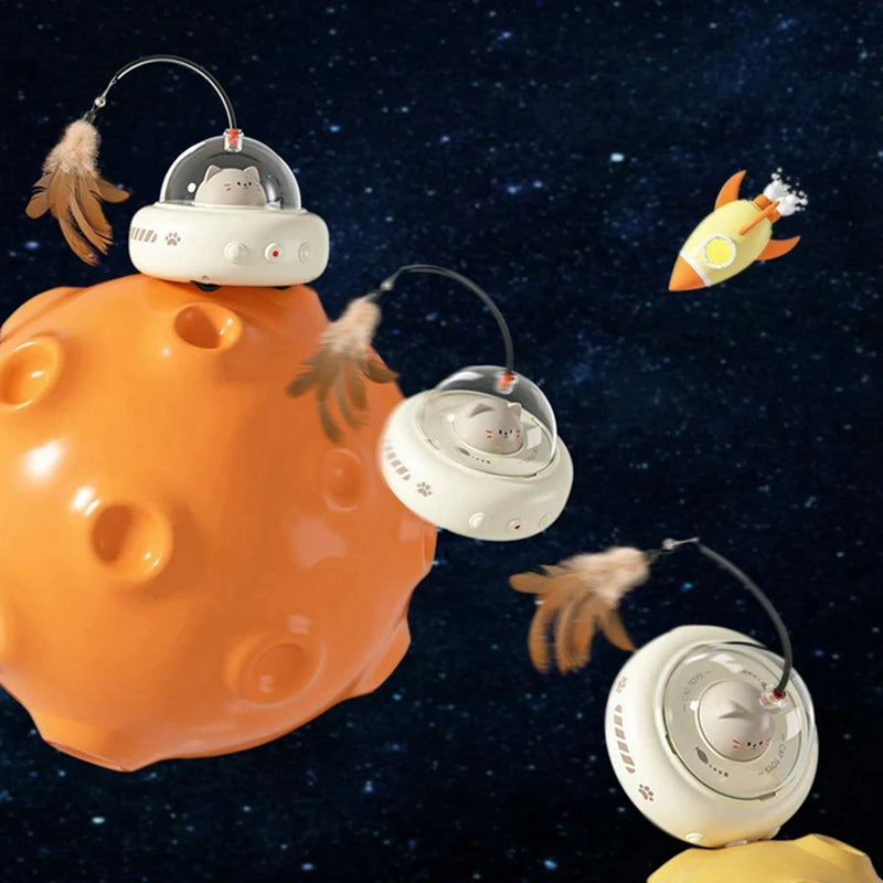 Akıllı Ufo Tüylü Kedi Oyuncağı