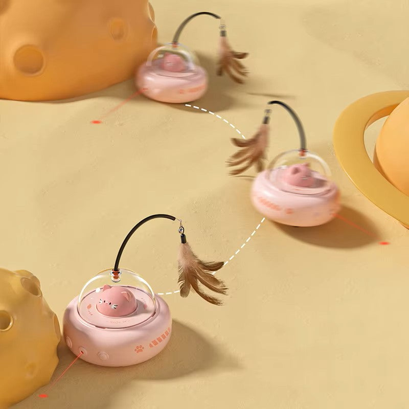 Akıllı Ufo Tüylü Kedi Oyuncağı